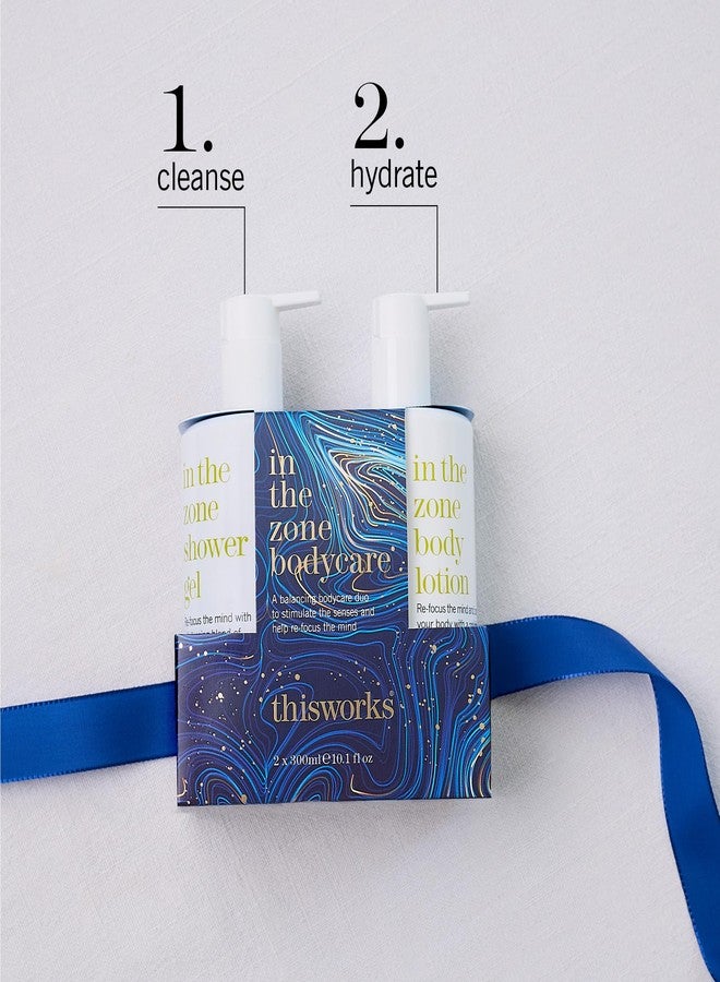 THISWORKS In The Zone Set – Shower Gel 300ml & Body Lotion 300ml – Balancing Bodycare with Coconut Oil, Glycerin, Eucalyptus & Frankincense to Cleanse, Nourish & Refocus the Mind - Image 2